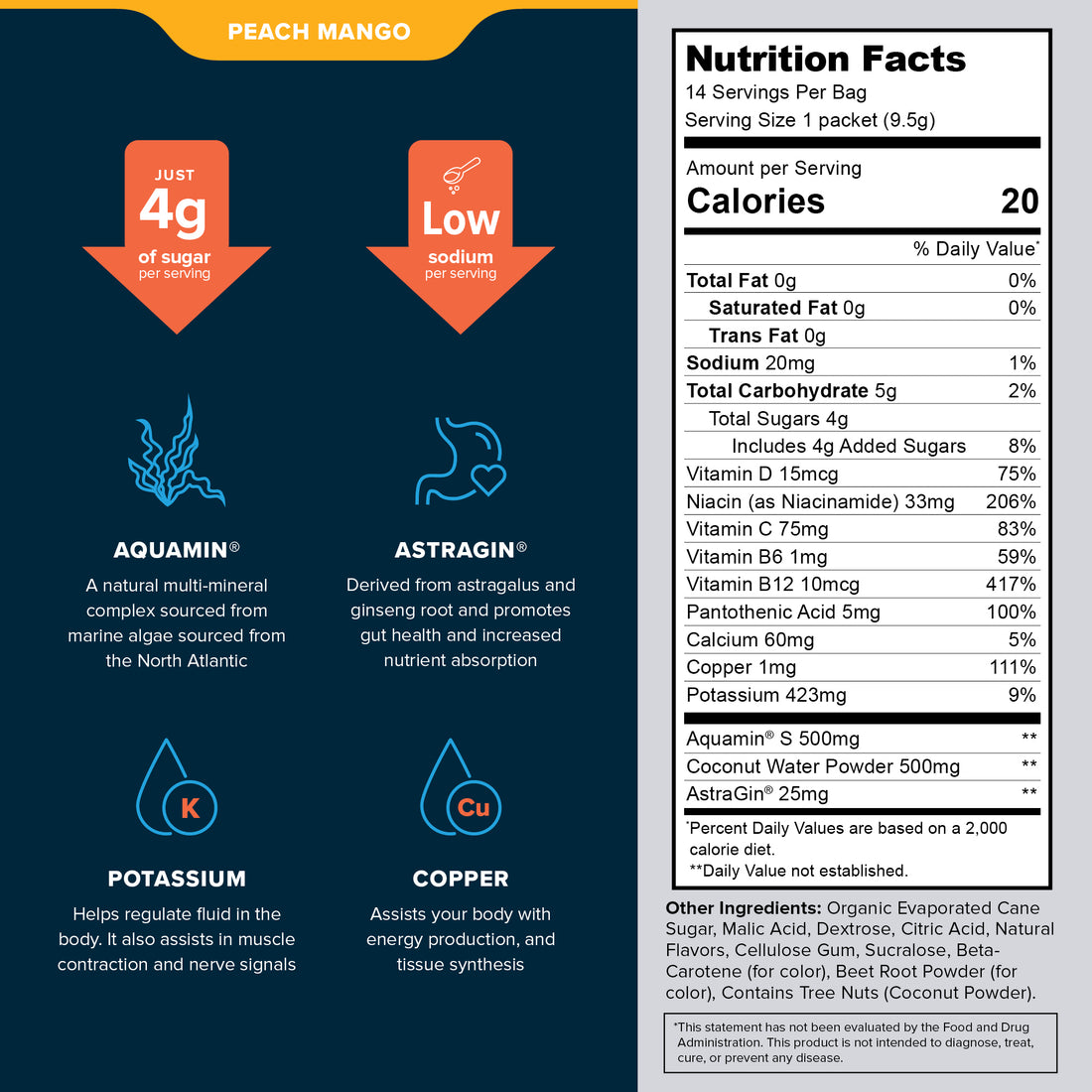 Hydra-Aid-Peach-Mango-Nutrition-facts-14pk-Hydration-Stick-Packs